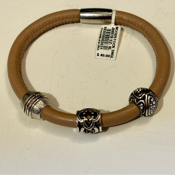 Brighton Orion silver bead Crystal-filled raised ovals Retired - Picture 6 of 6